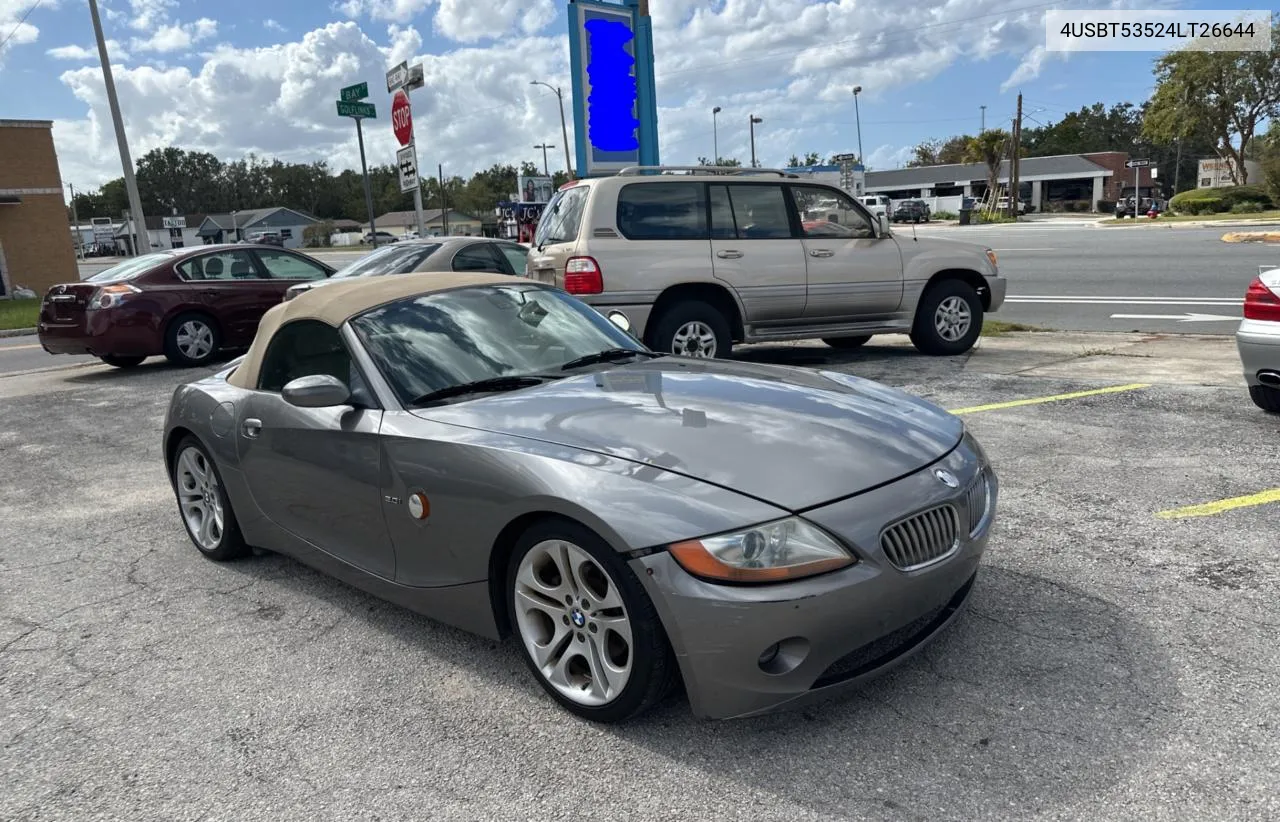 2004 BMW Z4 3.0 VIN: 4USBT53524LT26644 Lot: 79324254