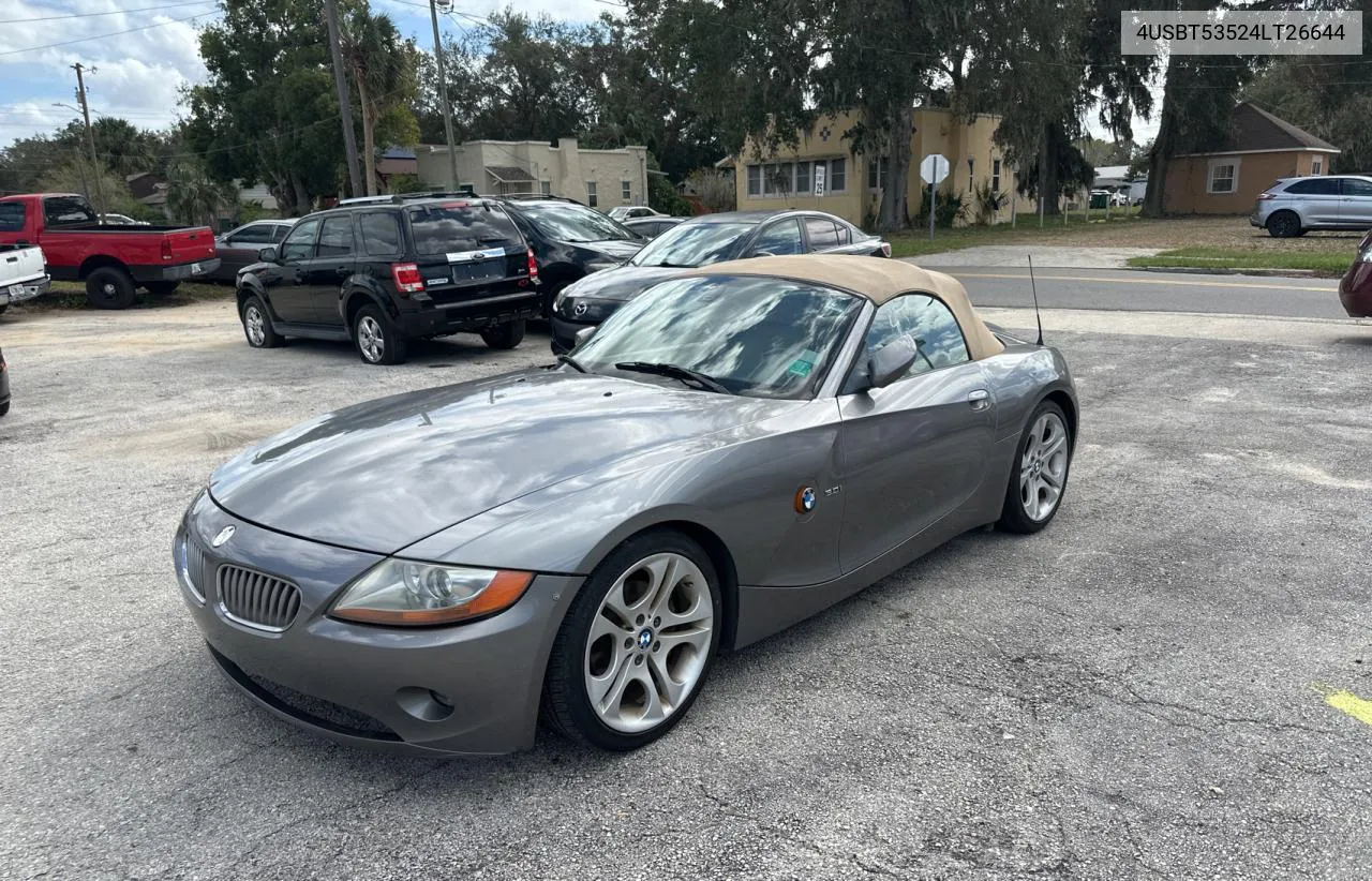 2004 BMW Z4 3.0 VIN: 4USBT53524LT26644 Lot: 79324254