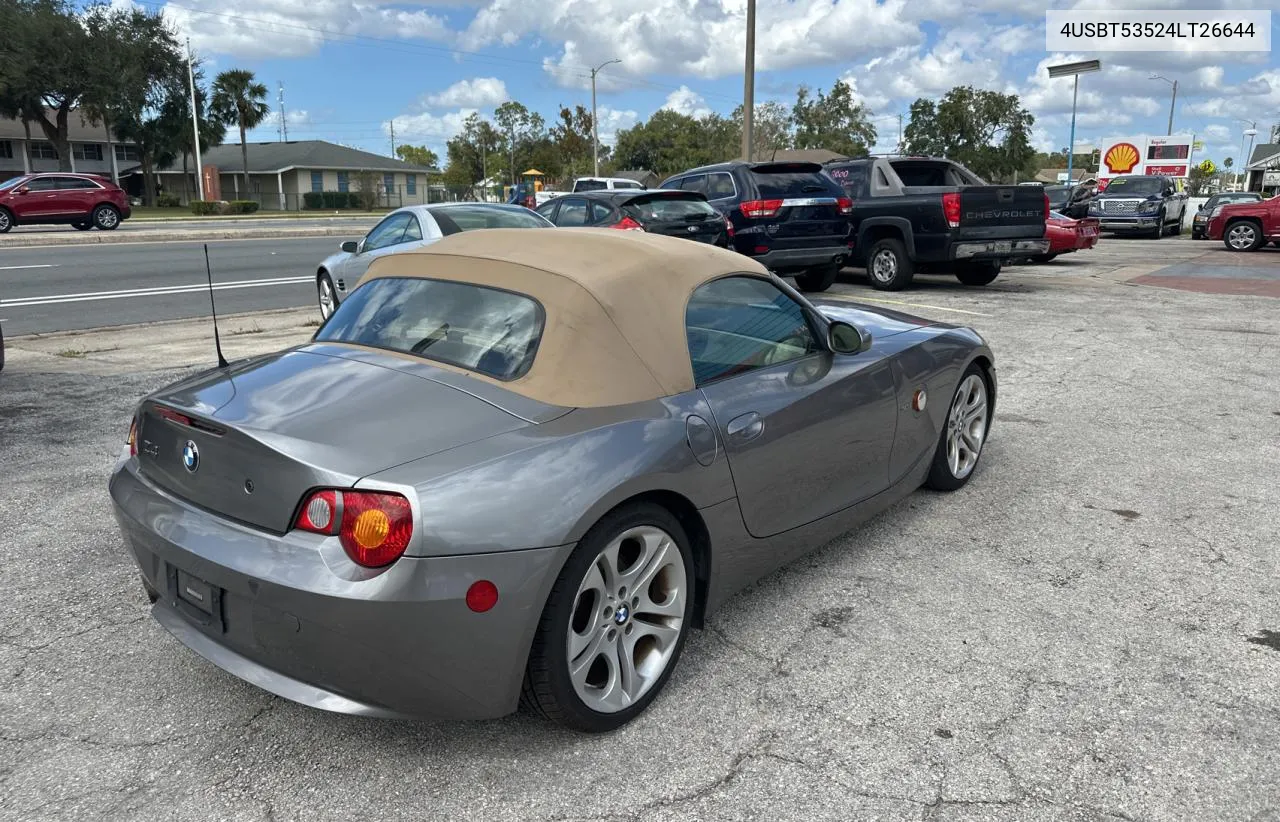 2004 BMW Z4 3.0 VIN: 4USBT53524LT26644 Lot: 79324254