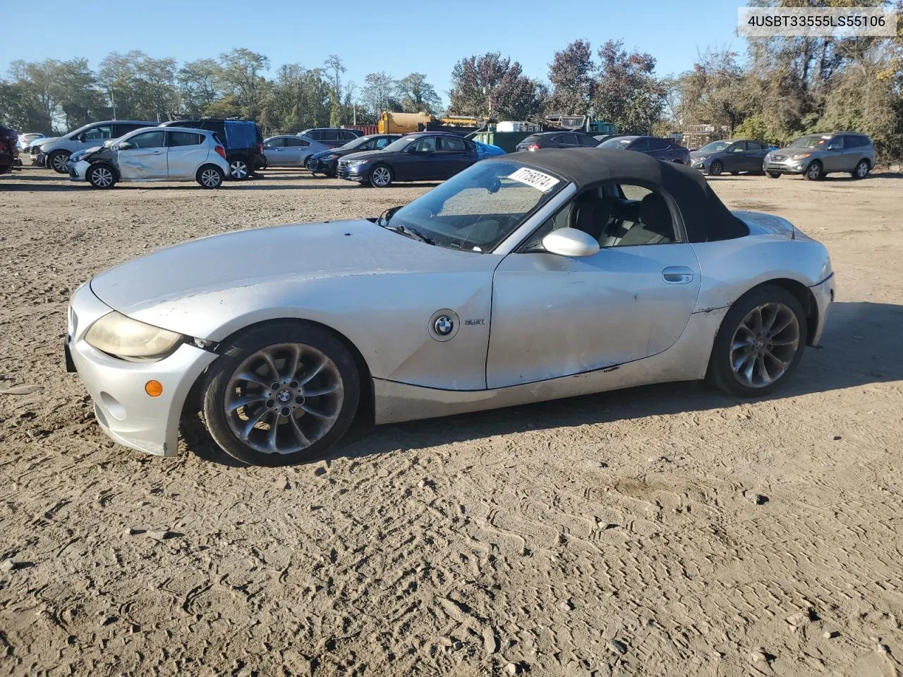 2005 BMW Z4 2.5 VIN: 4USBT33555LS55106 Lot: 77158374