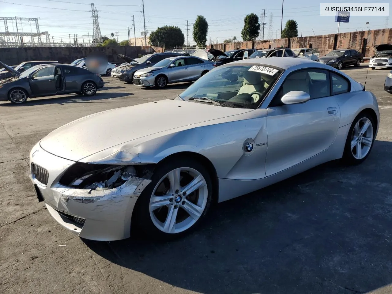 2006 BMW Z4 3.0Si VIN: 4USDU53456LF77144 Lot: 75878744