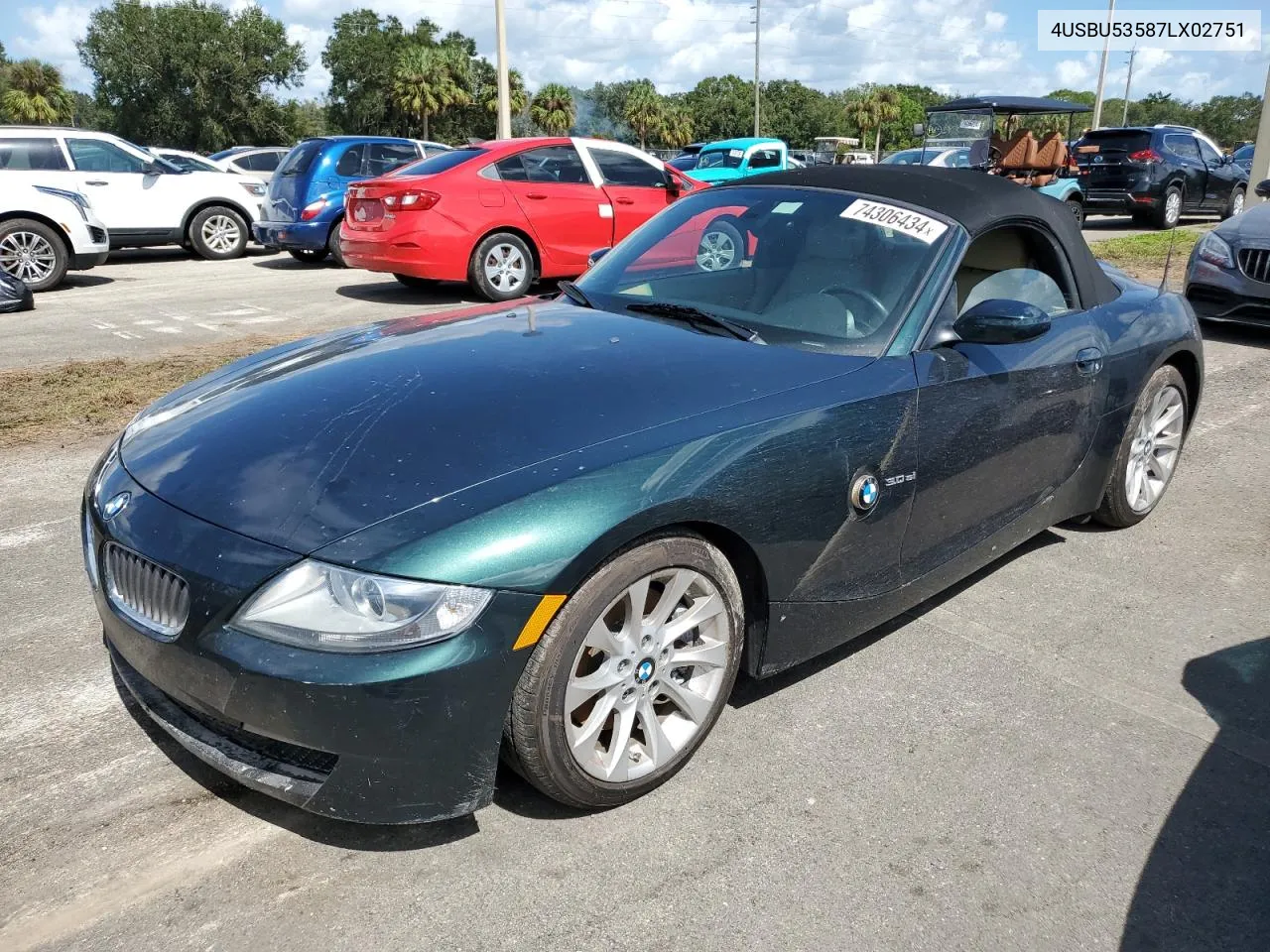 2007 BMW Z4 3.0Si VIN: 4USBU53587LX02751 Lot: 74306434