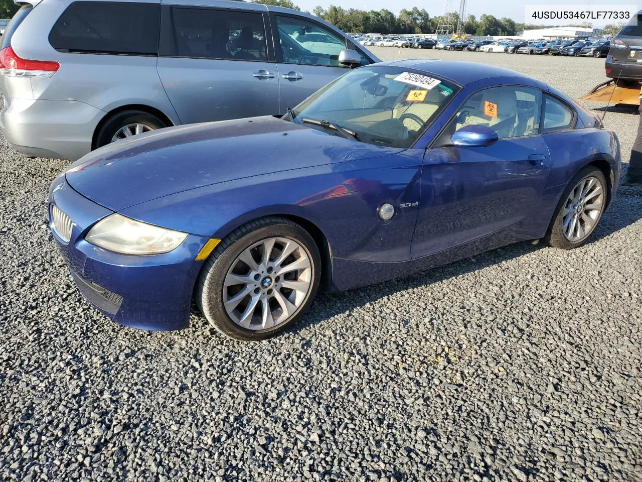 2007 BMW Z4 3.0Si VIN: 4USDU53467LF77333 Lot: 75090494