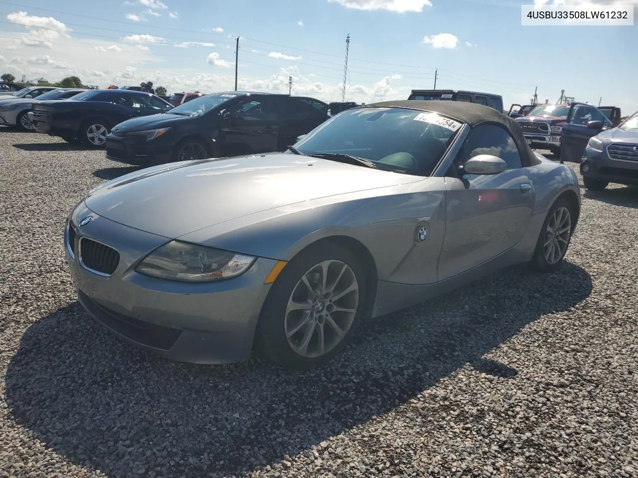 2008 BMW Z4 3.0 VIN: 4USBU33508LW61232 Lot: 73994554