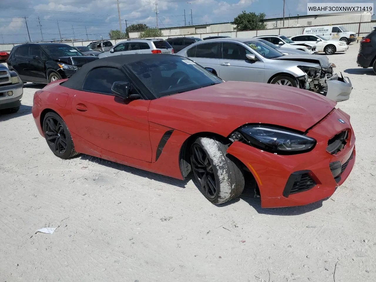 WBAHF3C0XNWX71419 2022 BMW Z4 Sdrive30I