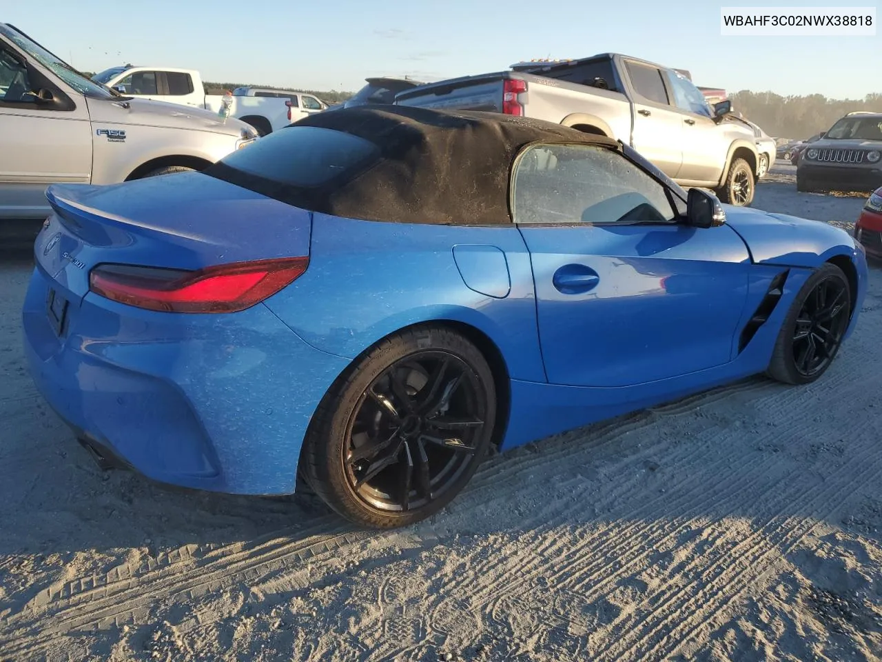 2022 BMW Z4 Sdrive30I VIN: WBAHF3C02NWX38818 Lot: 76604404