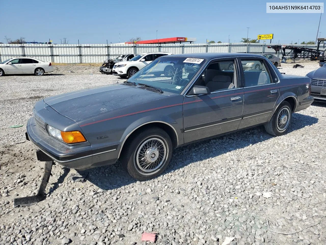 1989 Buick Century Custom VIN: 1G4AH51N9K6414703 Lot: 68638974