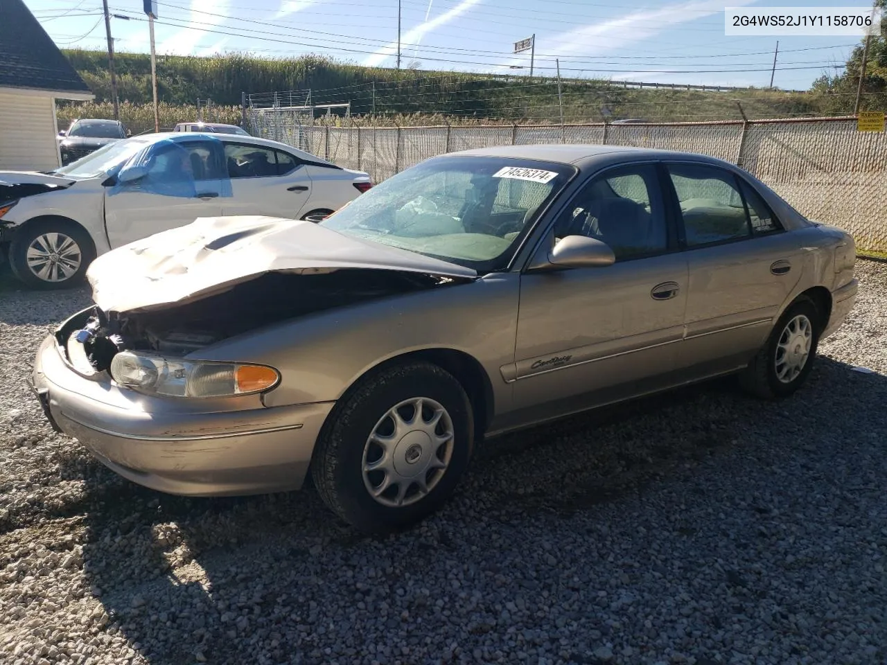 2000 Buick Century Custom VIN: 2G4WS52J1Y1158706 Lot: 74526374