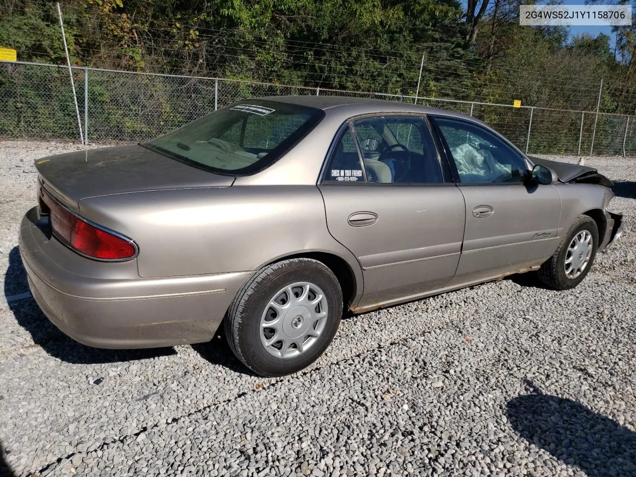 2000 Buick Century Custom VIN: 2G4WS52J1Y1158706 Lot: 74526374