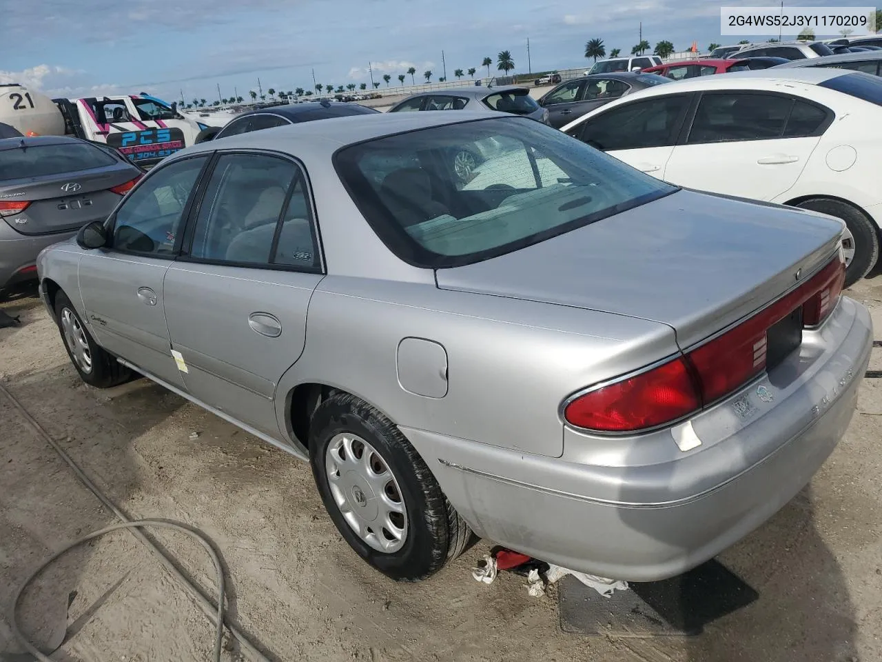 2000 Buick Century Custom VIN: 2G4WS52J3Y1170209 Lot: 74970724