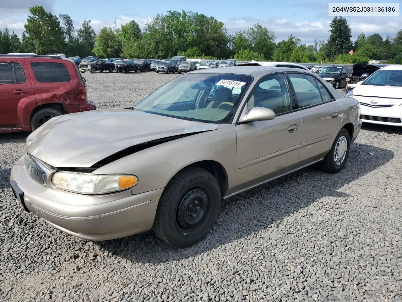 2003 Buick Century Custom VIN: 2G4WS52J031136186 Lot: 64036184