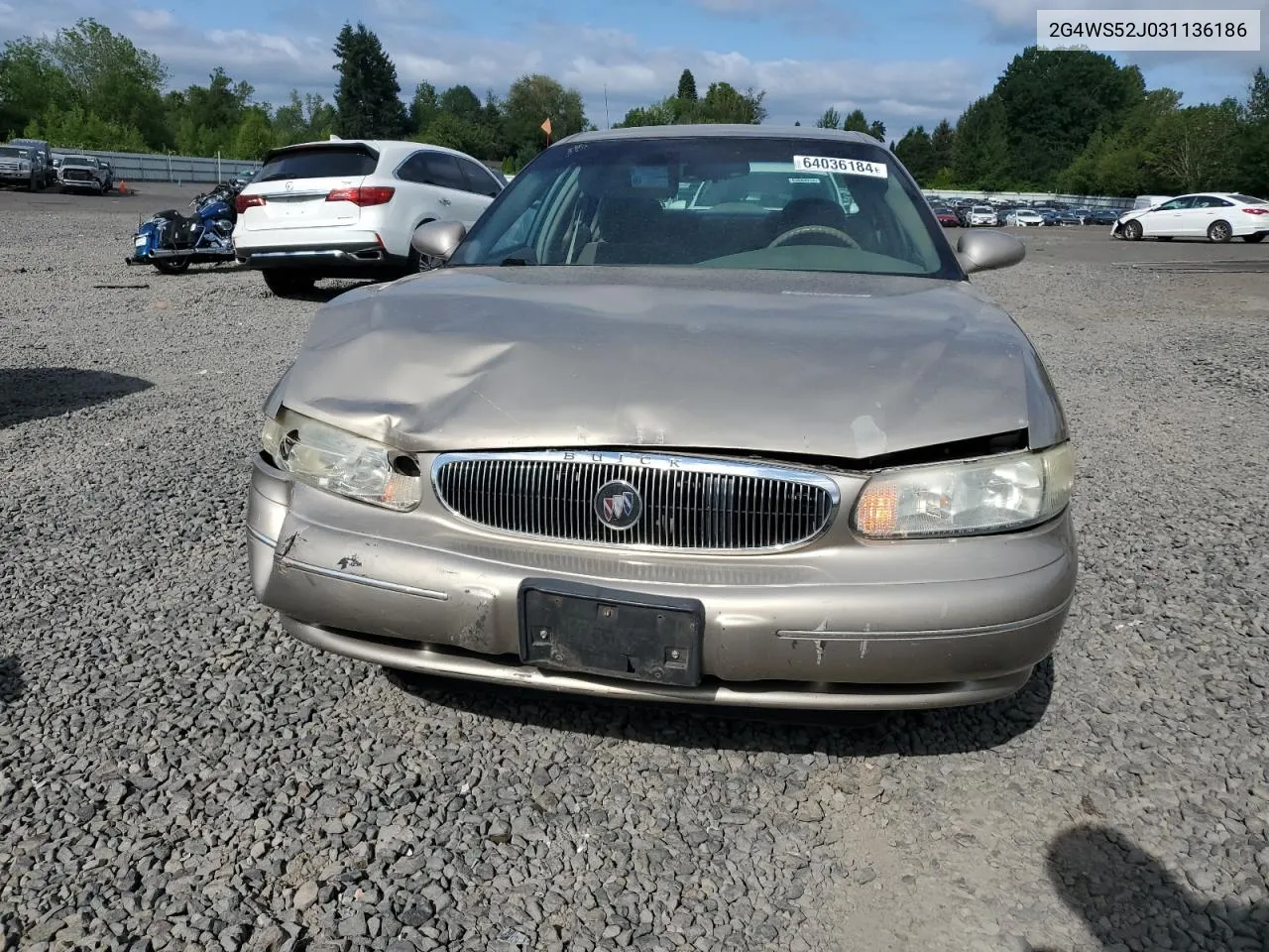 2003 Buick Century Custom VIN: 2G4WS52J031136186 Lot: 64036184