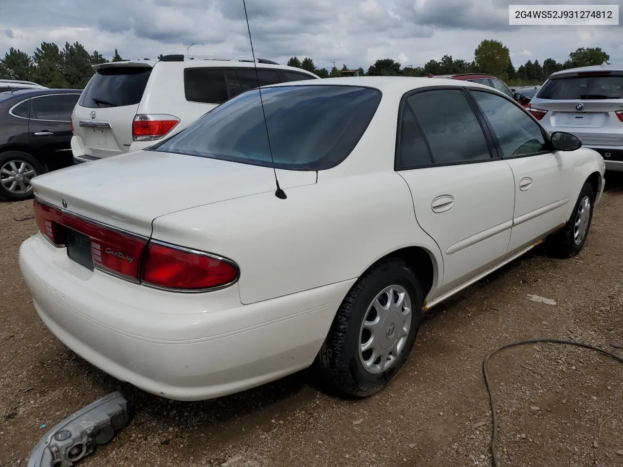 2003 Buick Century Custom VIN: 2G4WS52J931274812 Lot: 69227544