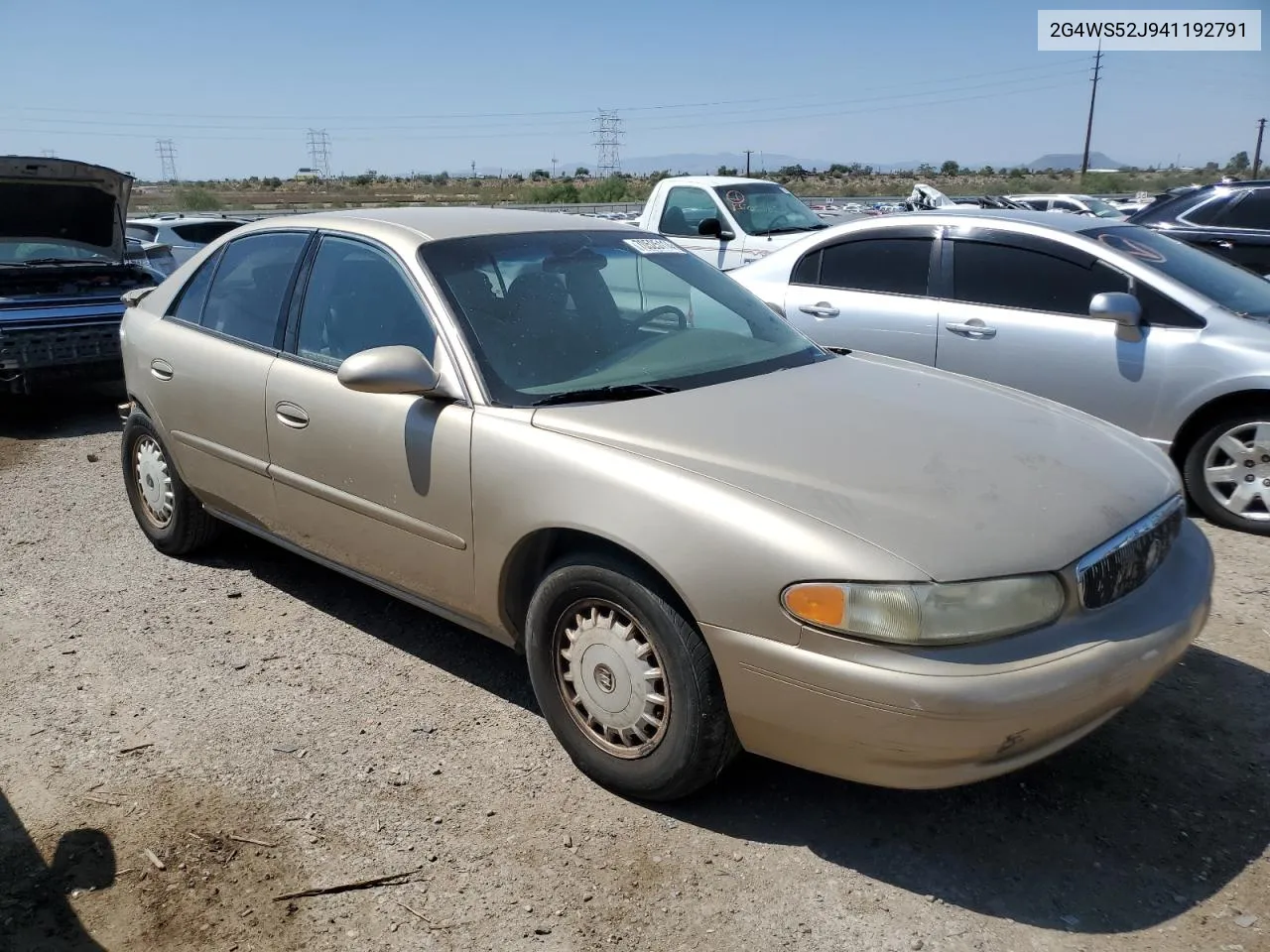 2004 Buick Century Custom VIN: 2G4WS52J941192791 Lot: 70525114