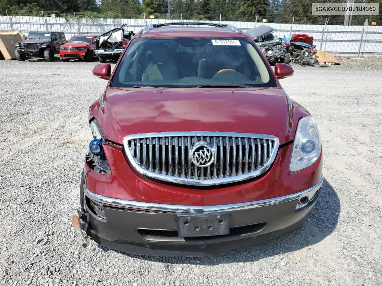 2011 Buick Enclave Cxl VIN: 5GAKVCED7BJ184360 Lot: 67512554