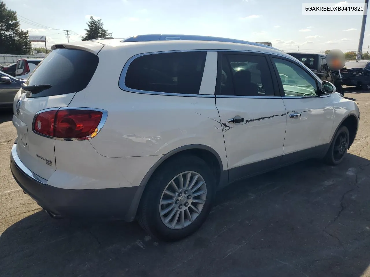 2011 Buick Enclave Cxl VIN: 5GAKRBEDXBJ419820 Lot: 72162234