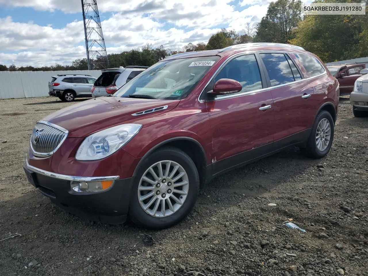 2011 Buick Enclave Cxl VIN: 5GAKRBED2BJ191280 Lot: 76291034