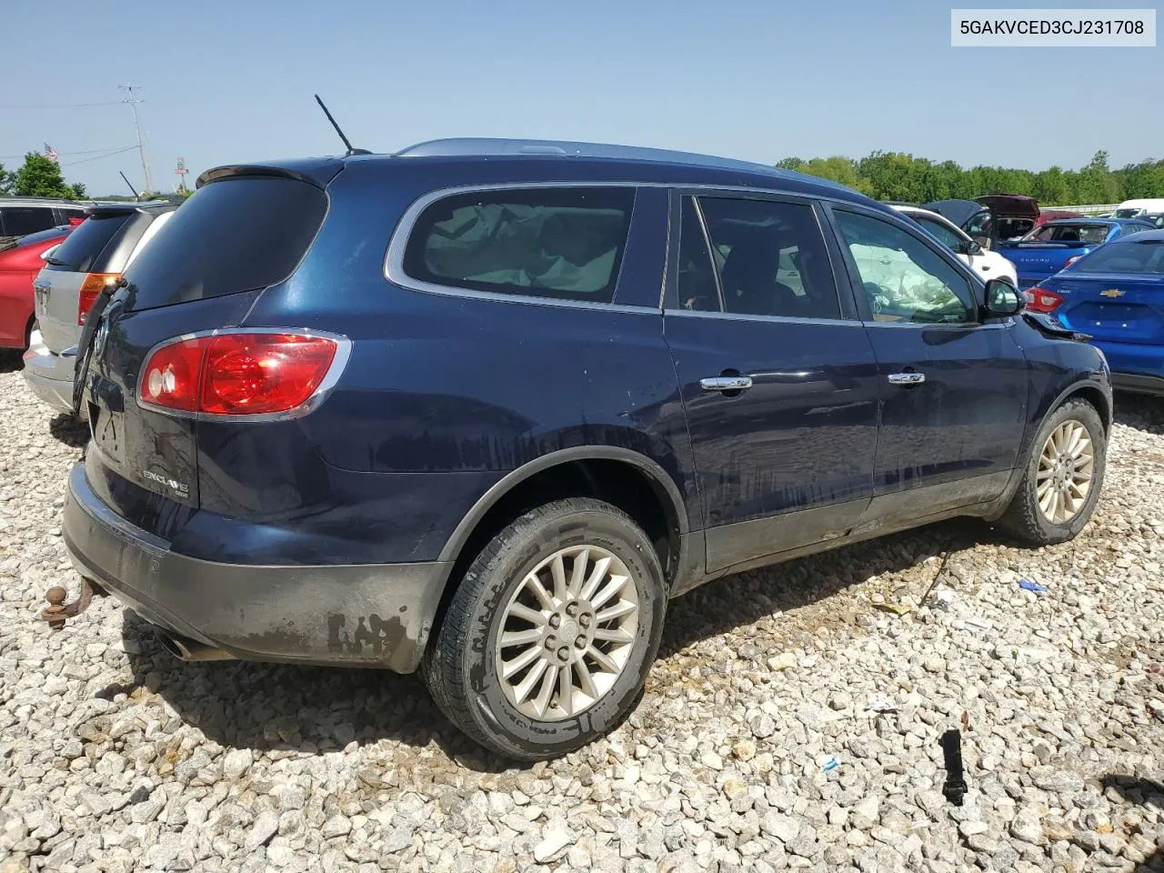 2012 Buick Enclave VIN: 5GAKVCED3CJ231708 Lot: 57520514