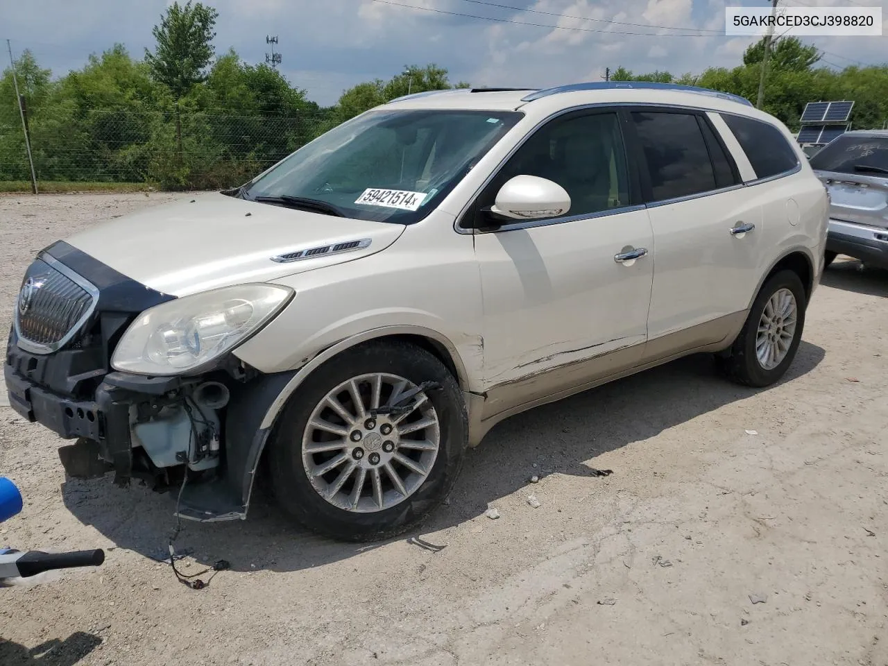 2012 Buick Enclave VIN: 5GAKRCED3CJ398820 Lot: 59421514