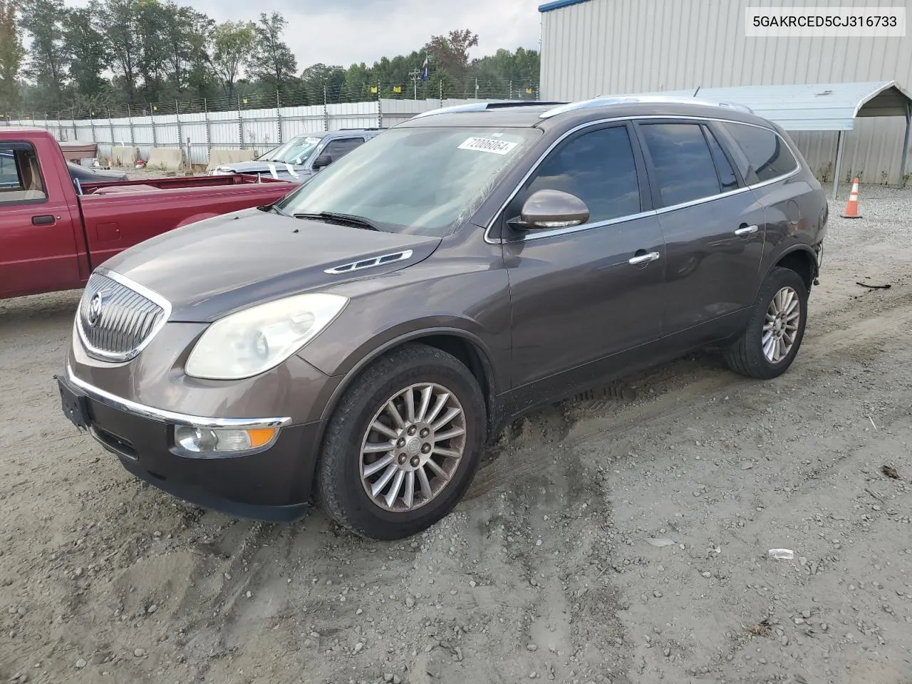 2012 Buick Enclave VIN: 5GAKRCED5CJ316733 Lot: 72006064