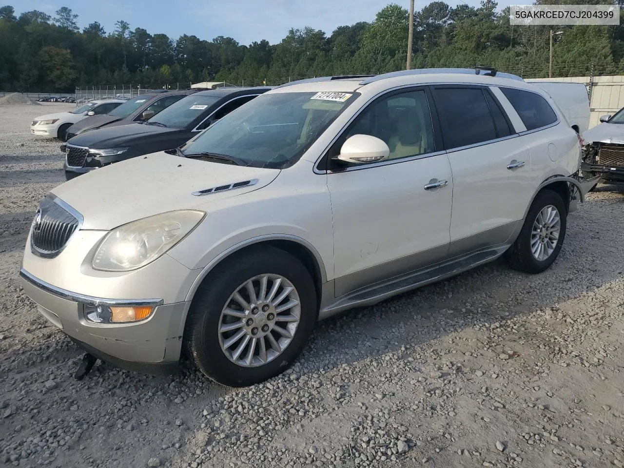 2012 Buick Enclave VIN: 5GAKRCED7CJ204399 Lot: 72747004