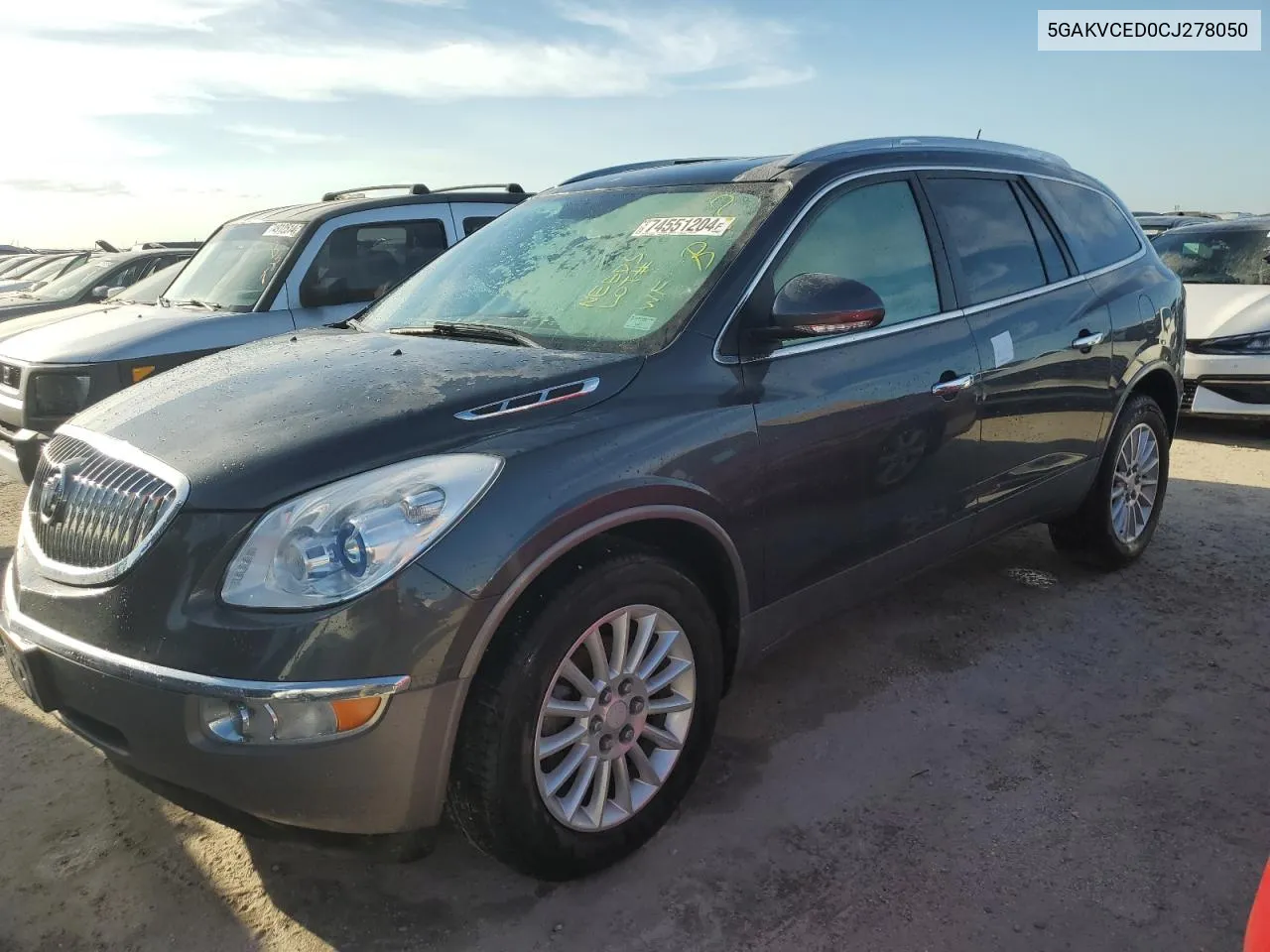 2012 Buick Enclave VIN: 5GAKVCED0CJ278050 Lot: 74551204