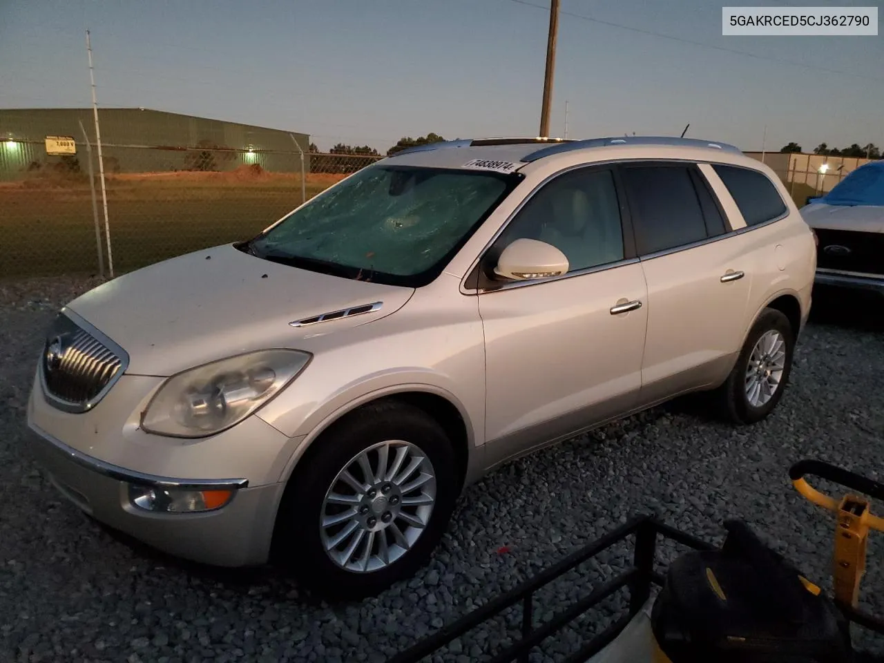 2012 Buick Enclave VIN: 5GAKRCED5CJ362790 Lot: 74838974