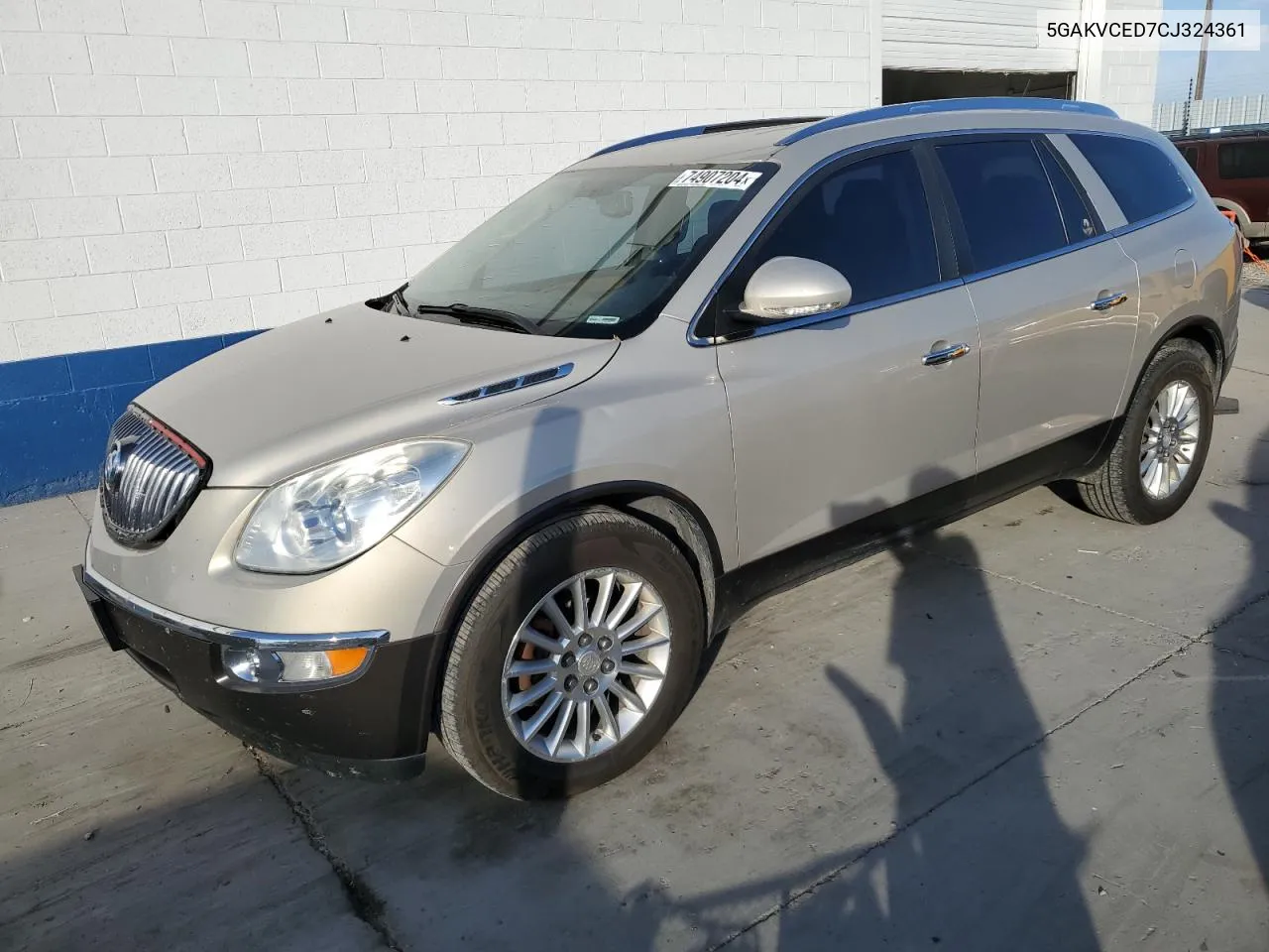 2012 Buick Enclave VIN: 5GAKVCED7CJ324361 Lot: 74907204