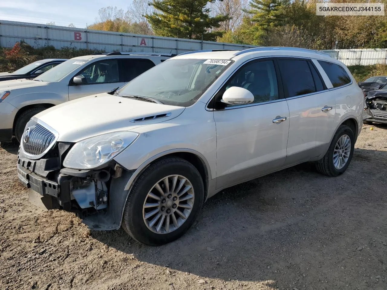 2012 Buick Enclave VIN: 5GAKRCEDXCJ344155 Lot: 76598794