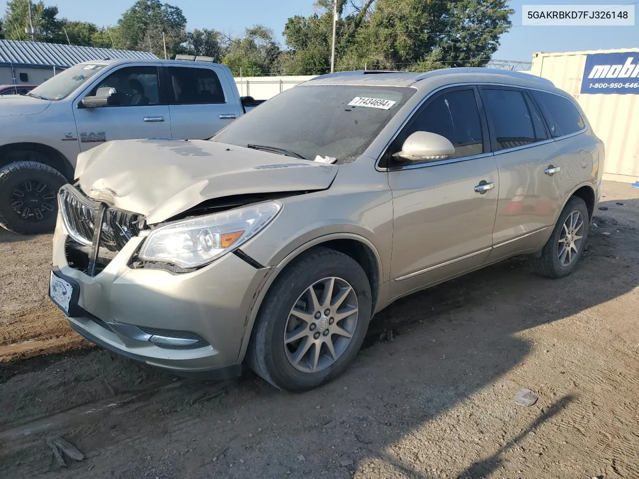 2015 Buick Enclave VIN: 5GAKRBKD7FJ326148 Lot: 71434694