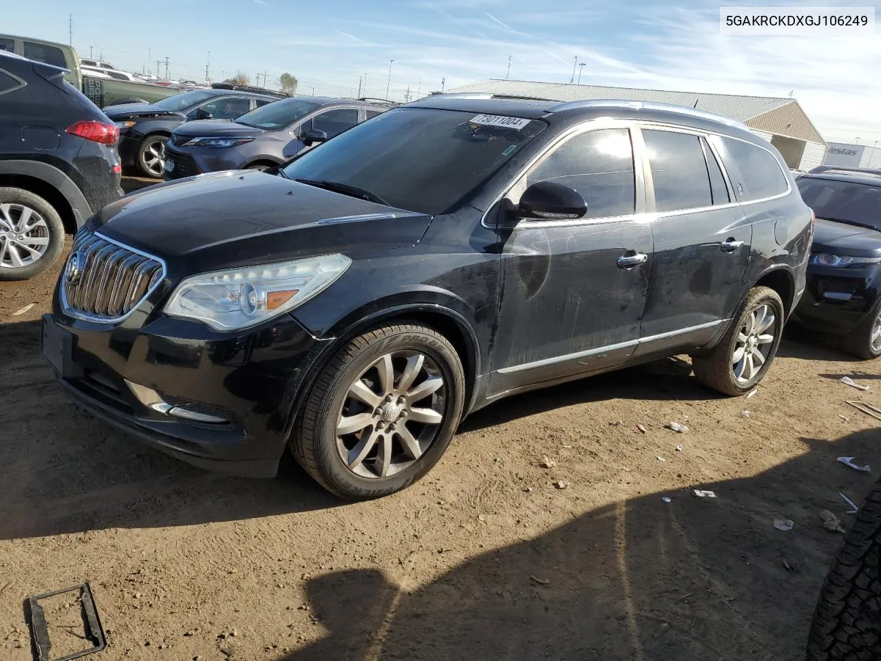 2016 Buick Enclave VIN: 5GAKRCKDXGJ106249 Lot: 73011004