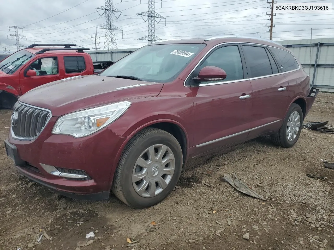 2016 Buick Enclave VIN: 5GAKRBKD3GJ193616 Lot: 78465094