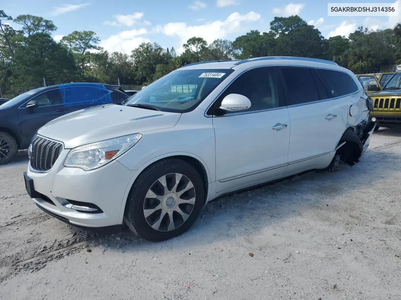 2017 Buick Enclave VIN: 5GAKRBKD5HJ314356 Lot: 75331404