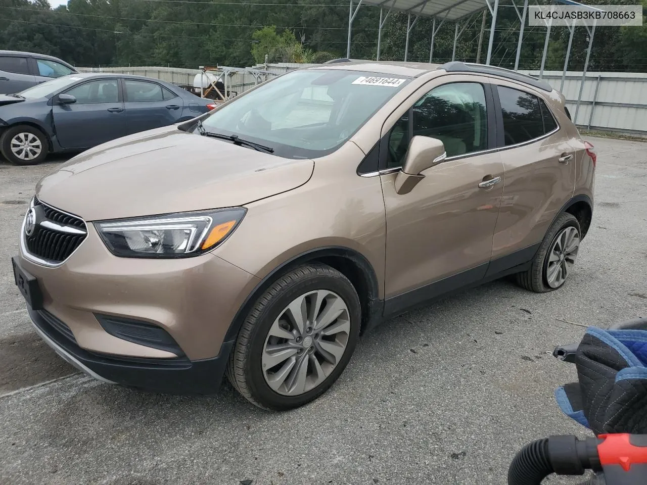 2019 Buick Encore Preferred VIN: KL4CJASB3KB708663 Lot: 74691644