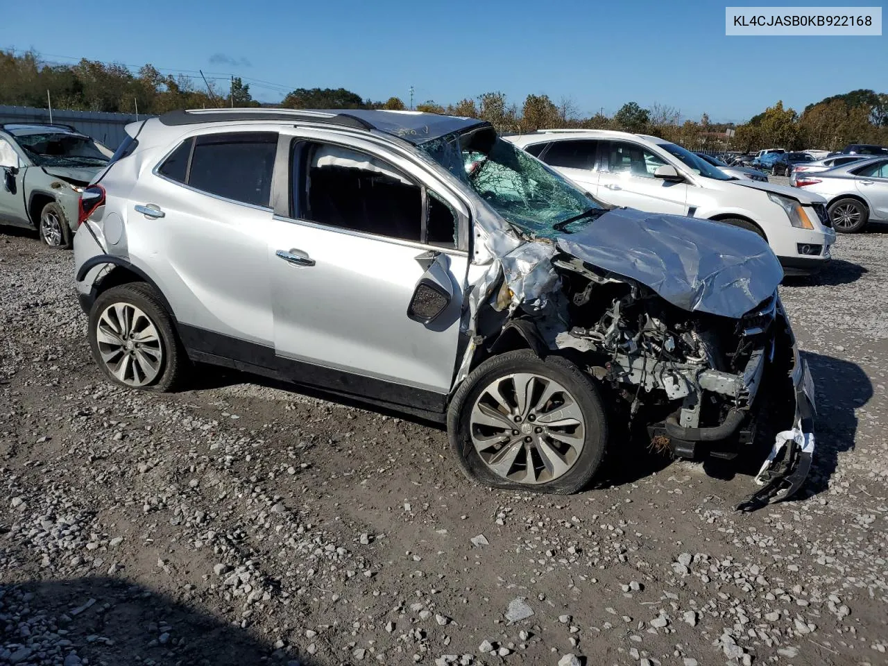 2019 Buick Encore Preferred VIN: KL4CJASB0KB922168 Lot: 80014654