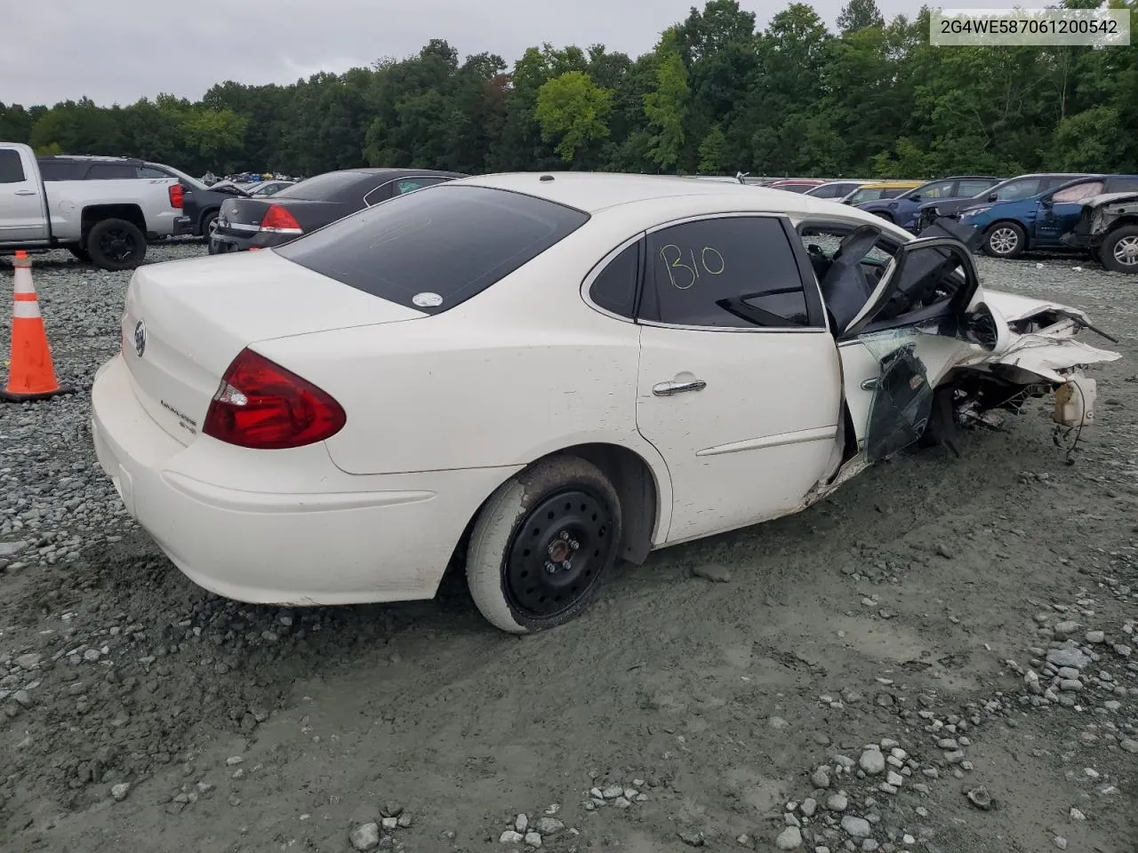 2006 Buick Lacrosse Cxs VIN: 2G4WE587061200542 Lot: 66376154