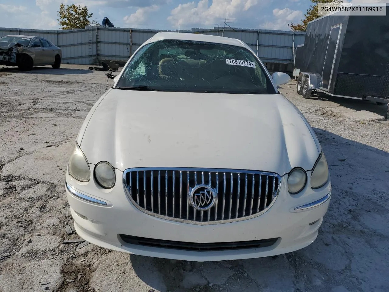 2008 Buick Lacrosse Cxl VIN: 2G4WD582X81189916 Lot: 70515174