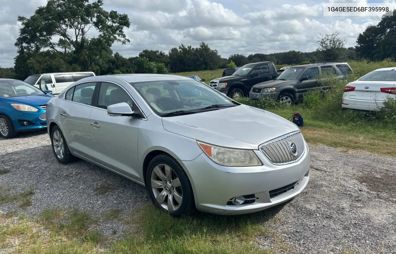 1G4GE5ED6BF395998 2011 Buick Lacrosse Cxs