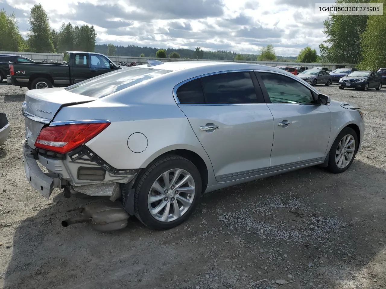 2016 Buick Lacrosse VIN: 1G4GB5G33GF275905 Lot: 56925814