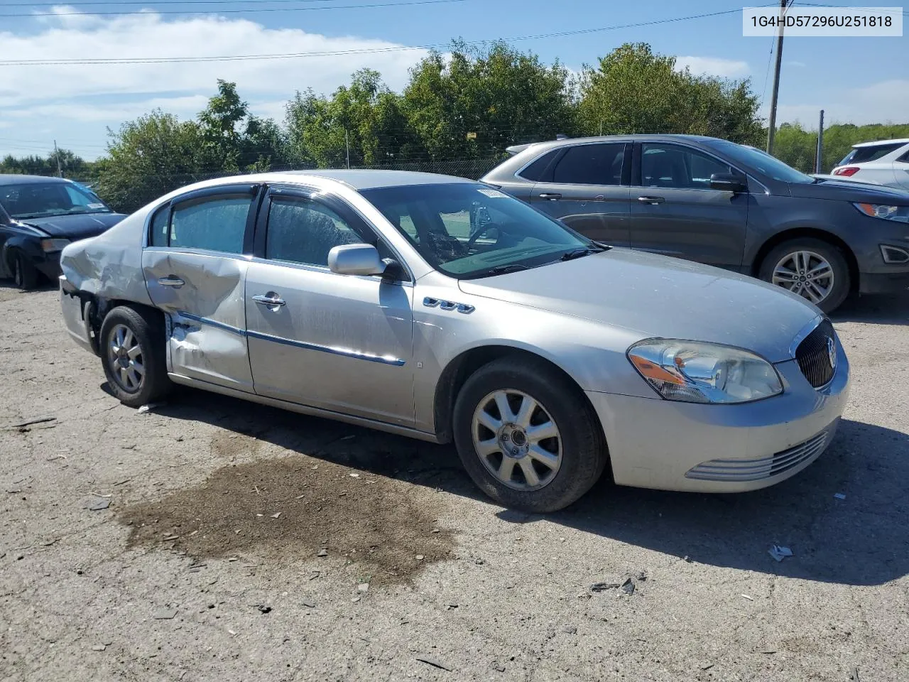 2006 Buick Lucerne Cxl VIN: 1G4HD57296U251818 Lot: 72257554