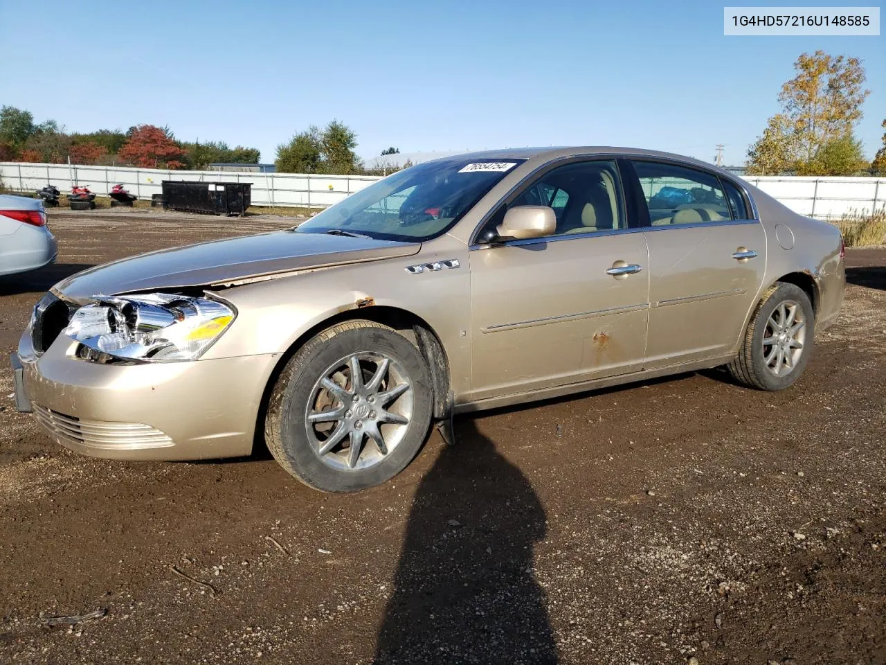 2006 Buick Lucerne Cxl VIN: 1G4HD57216U148585 Lot: 76554754