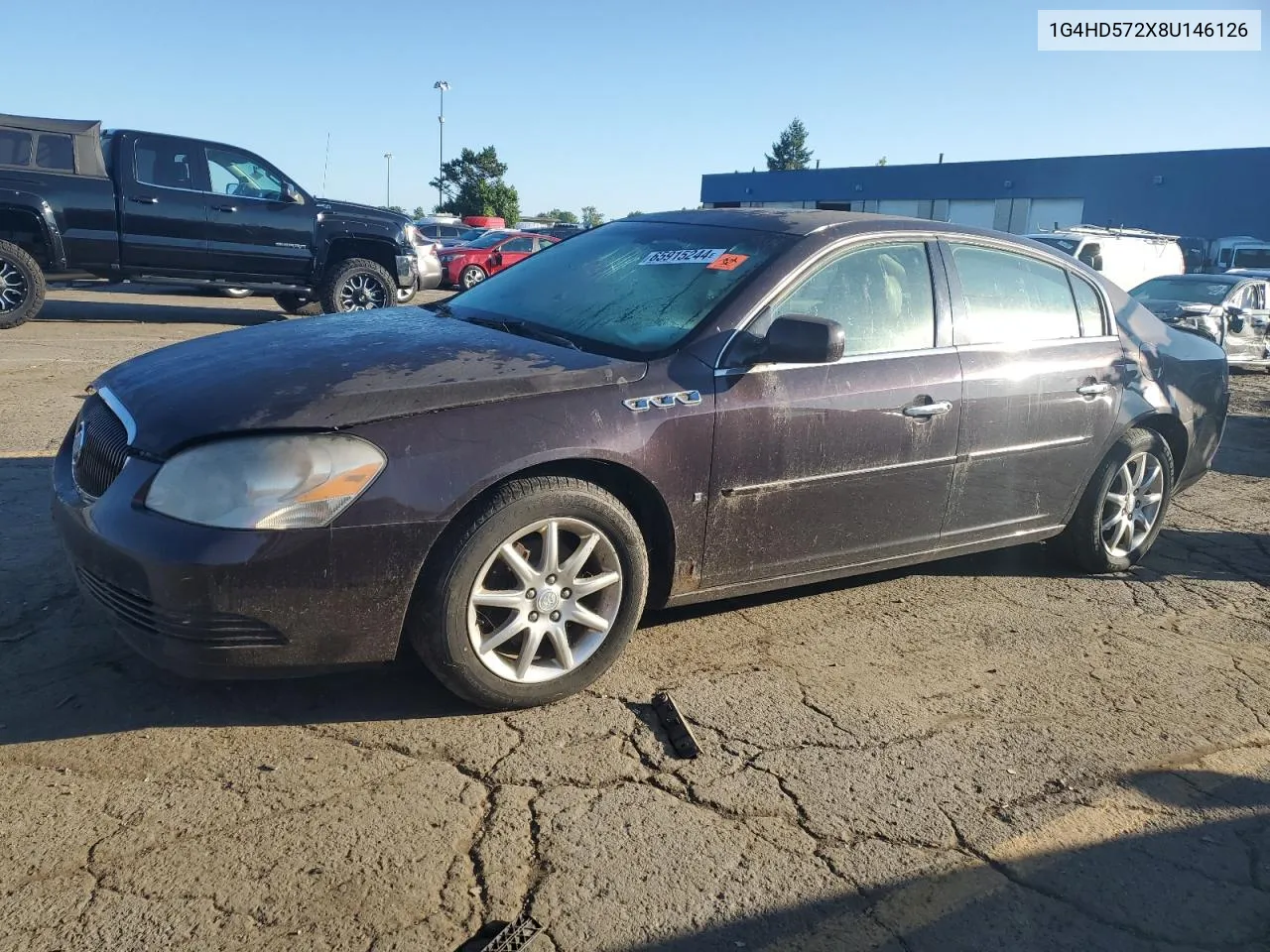 2008 Buick Lucerne Cxl VIN: 1G4HD572X8U146126 Lot: 65915244