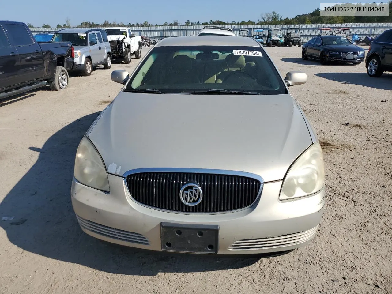 2008 Buick Lucerne Cxl VIN: 1G4HD57248U104048 Lot: 74307764