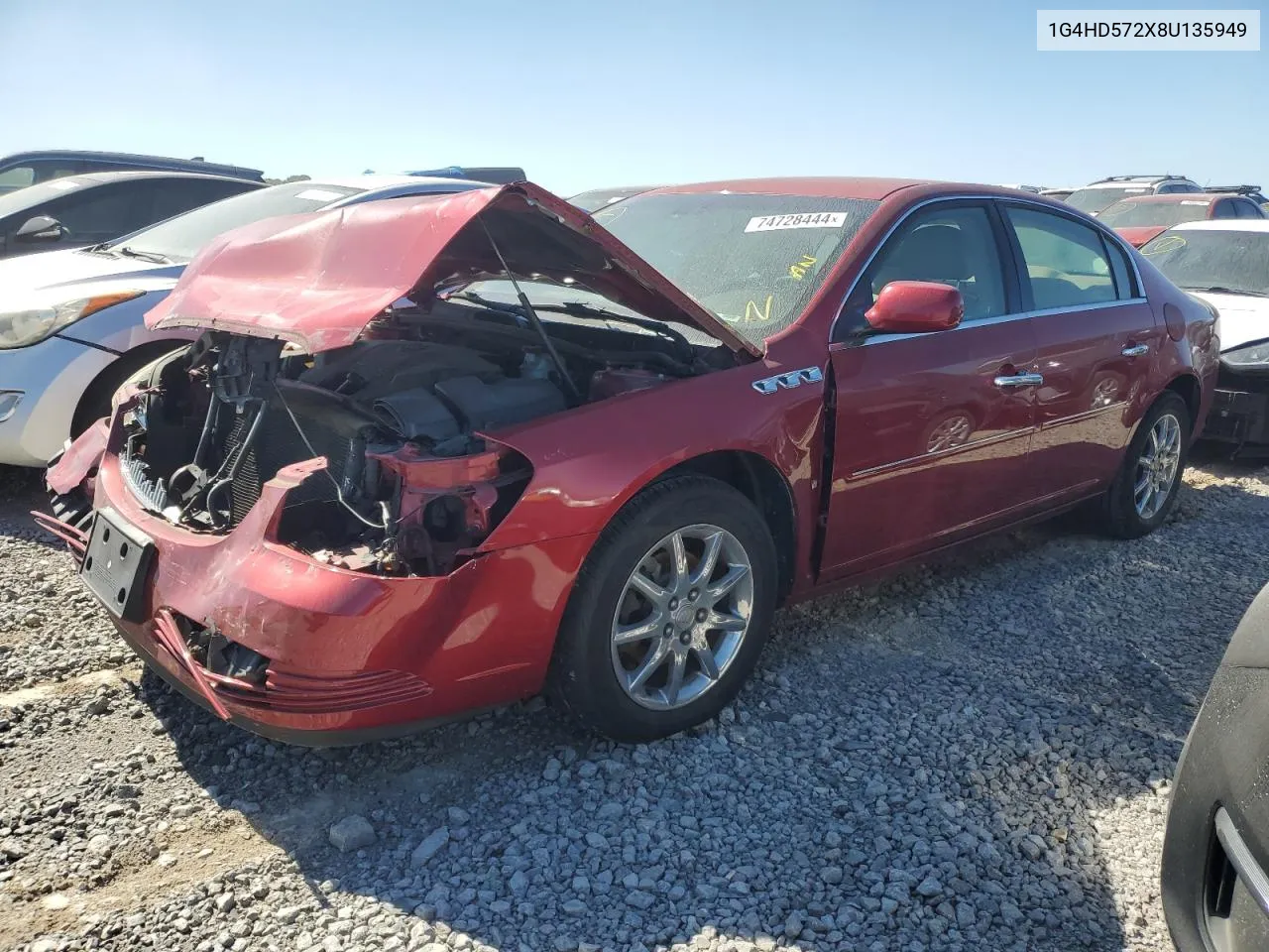 2008 Buick Lucerne Cxl VIN: 1G4HD572X8U135949 Lot: 74728444