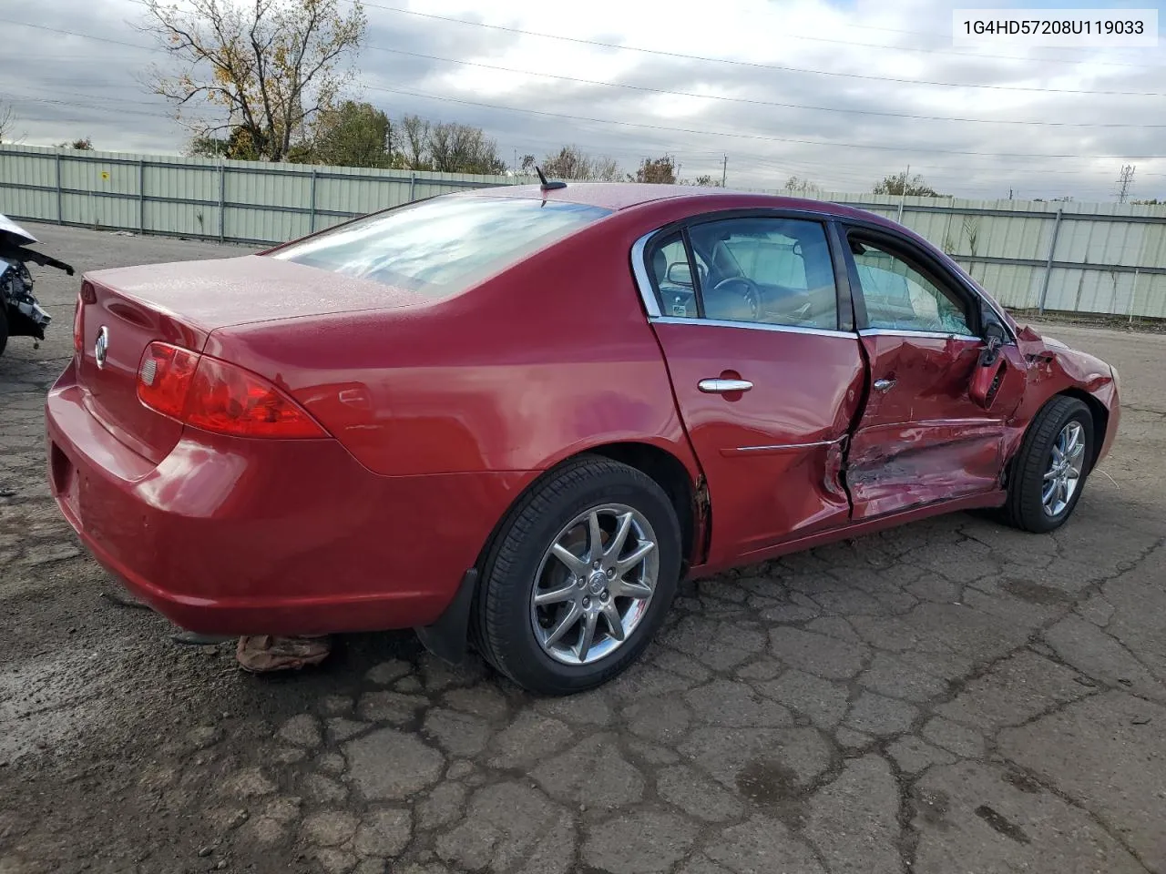 2008 Buick Lucerne Cxl VIN: 1G4HD57208U119033 Lot: 75229404