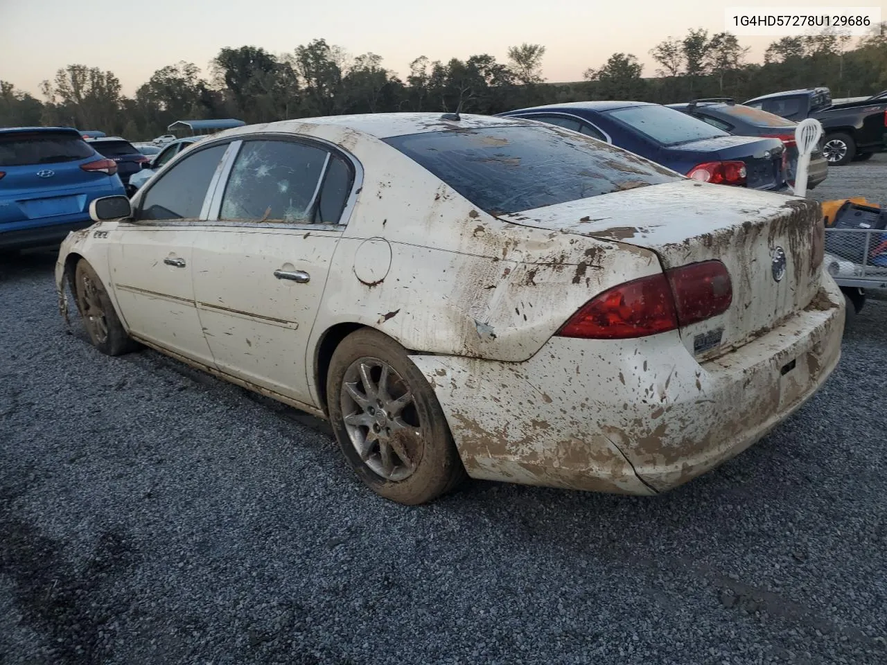 2008 Buick Lucerne Cxl VIN: 1G4HD57278U129686 Lot: 75259484