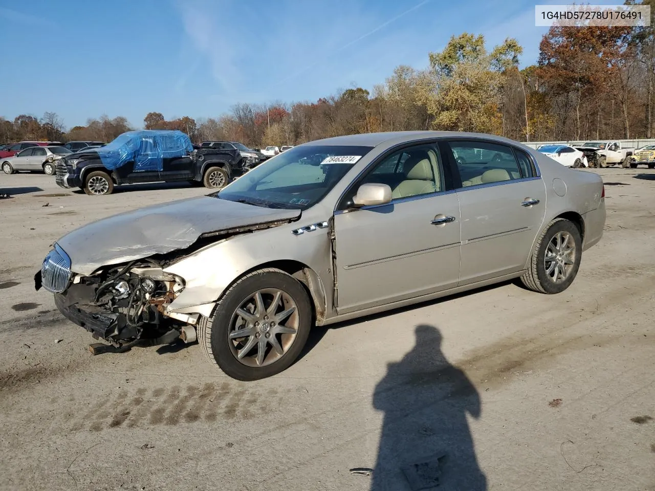 2008 Buick Lucerne Cxl VIN: 1G4HD57278U176491 Lot: 78463274