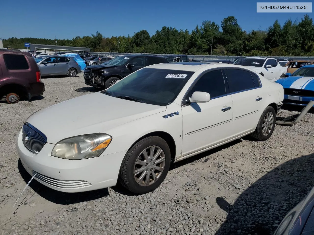 2009 Buick Lucerne Cxl VIN: 1G4HD57M49U145251 Lot: 74072674