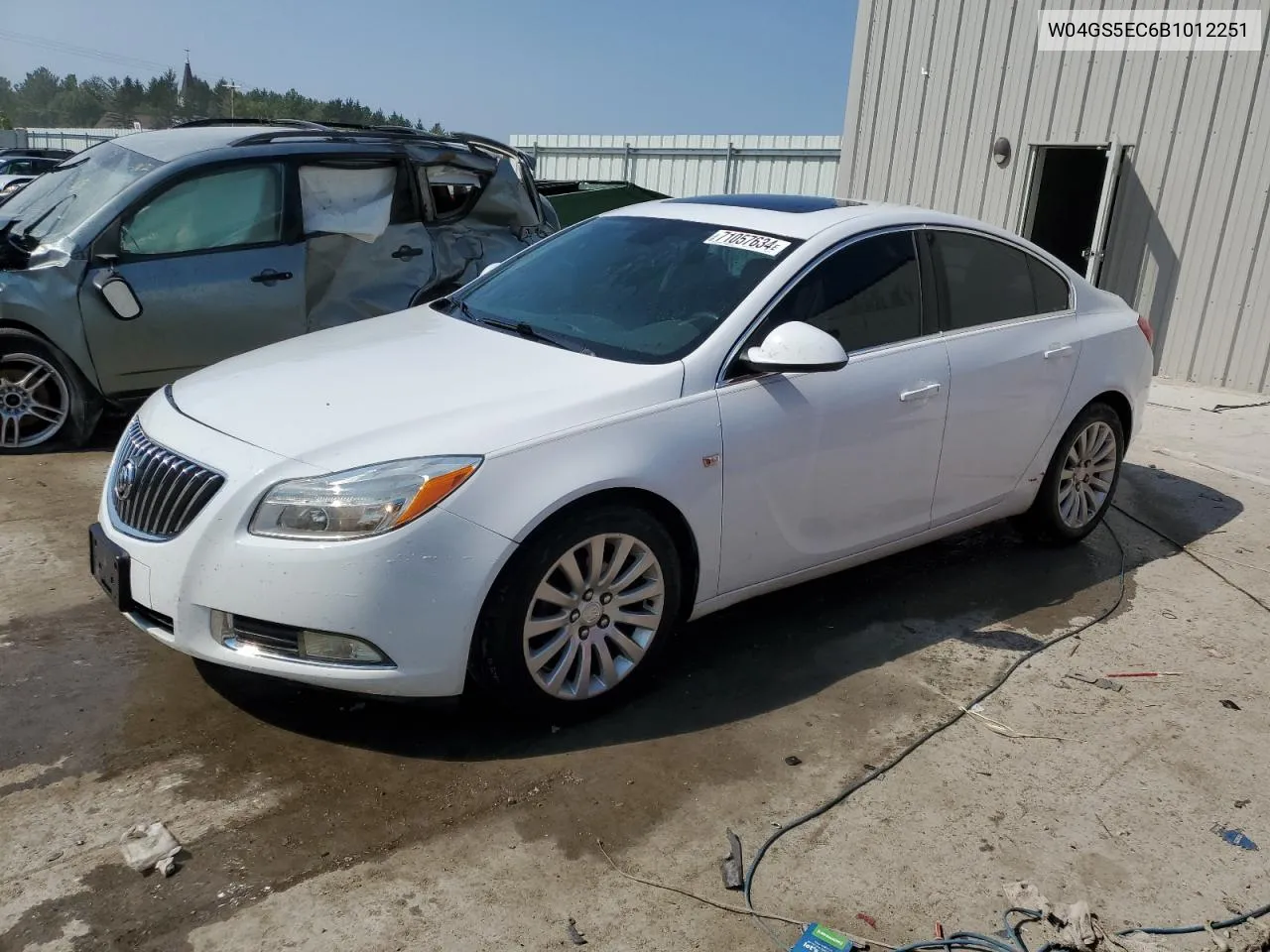 2011 Buick Regal Cxl VIN: W04GS5EC6B1012251 Lot: 71057634