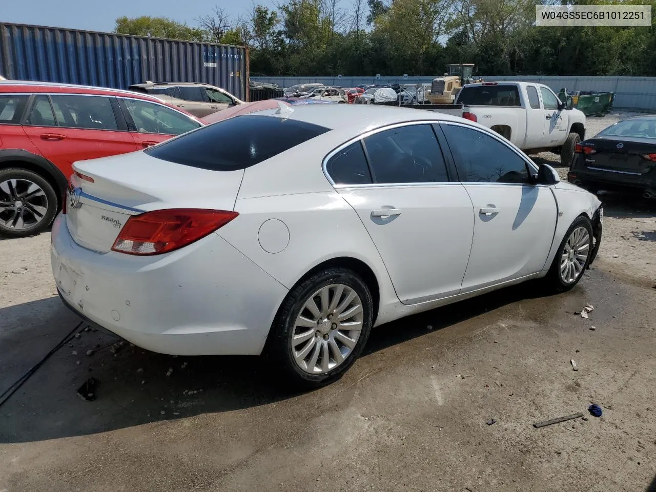 2011 Buick Regal Cxl VIN: W04GS5EC6B1012251 Lot: 71057634